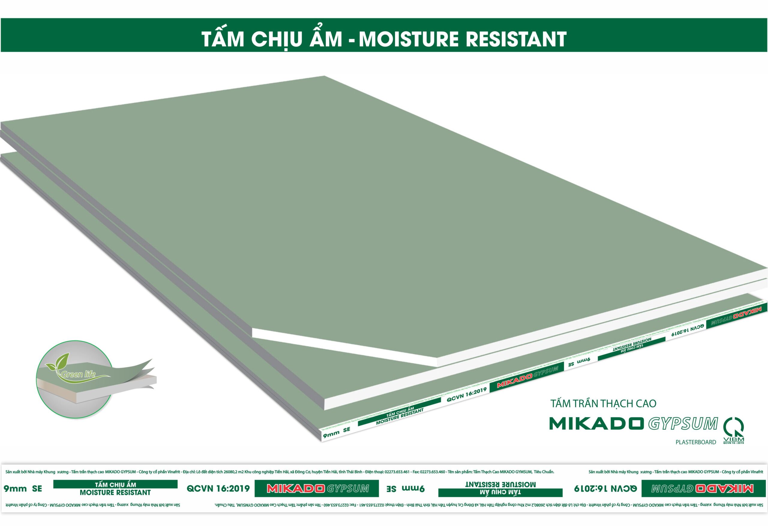 Tấm Thạch Cao Siêu Chịu Ẩm MIKADO GYPSUM