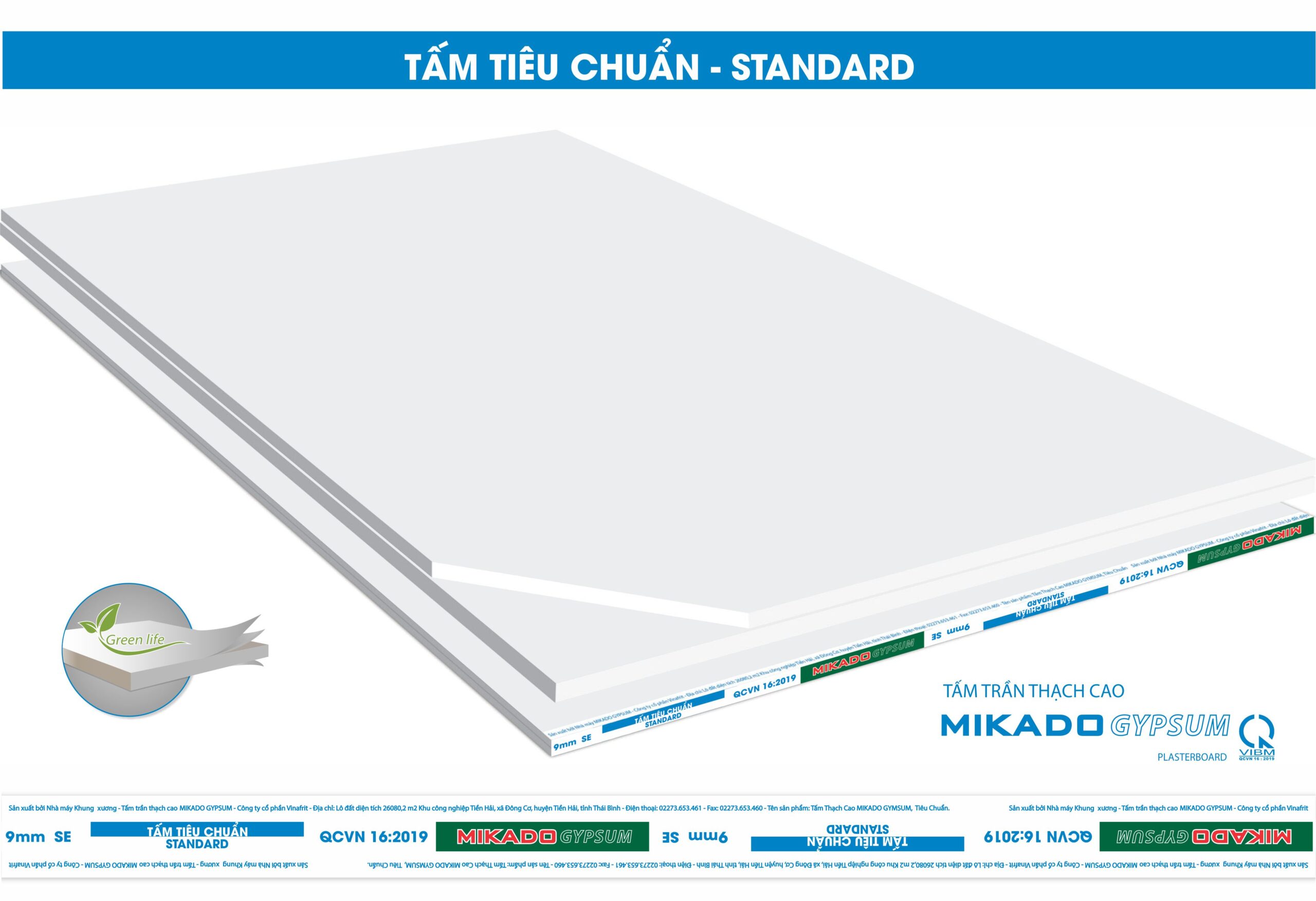 Tấm thạch cao tiêu chuẩn MIKADO GYPSUM